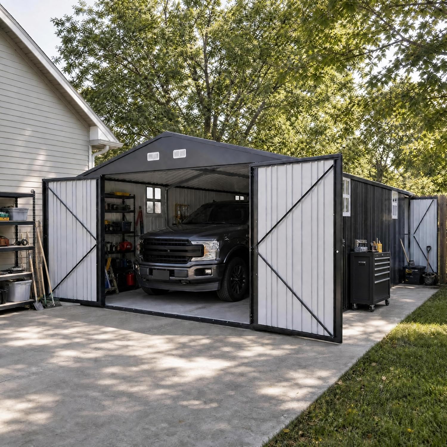 IDEALHOUSE 12x25 metal garage shed review,IDEALHOUSE metal garage shed review and rating,is IDEALHOUSE 12x25 shed worth buying,IDEALHOUSE garage shed review pros cons,12x25 metal garage shed review honest opinion,IDEALHOUSE outdoor storage shed review verdict — full box contents and build quality