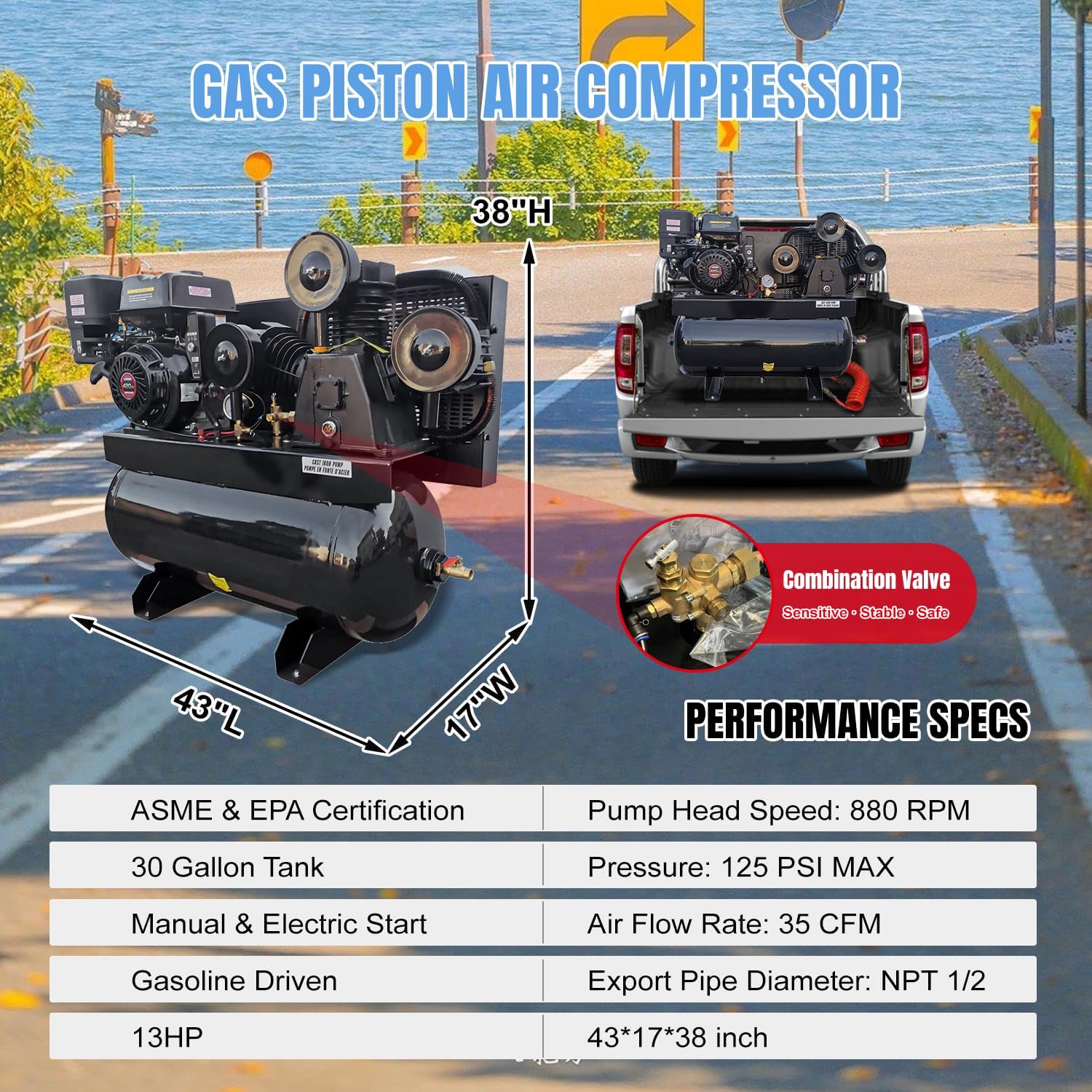 MutsMover 13HP air compressor review — design and build quality detail