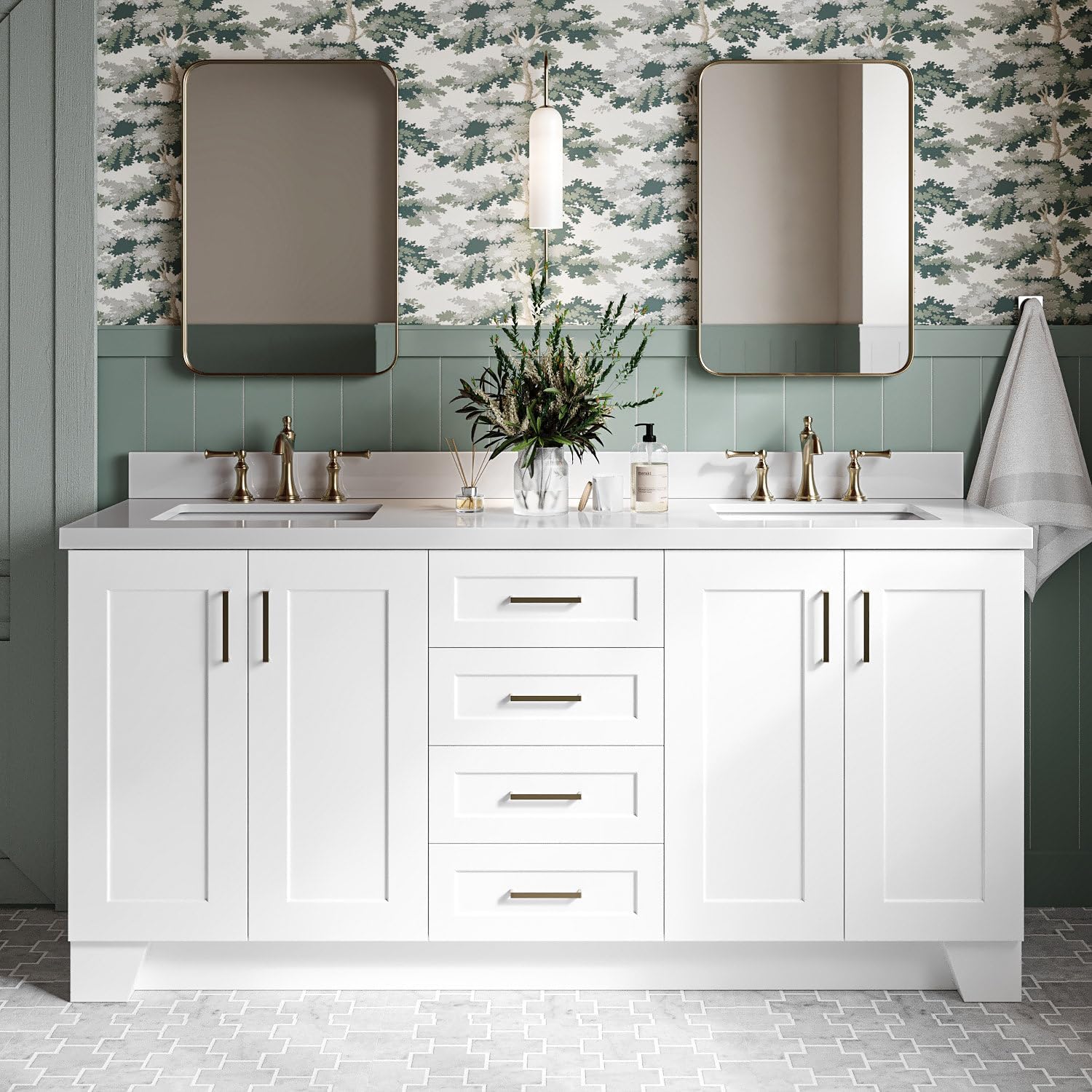 DKB Emilia 72 inch bathroom vanity review unboxing heavy cardboard box plywood corner protectors
