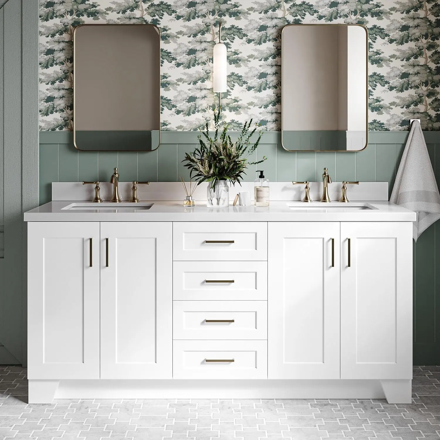 DKB Emilia 72 inch bathroom vanity review unboxing heavy cardboard box plywood corner protectors