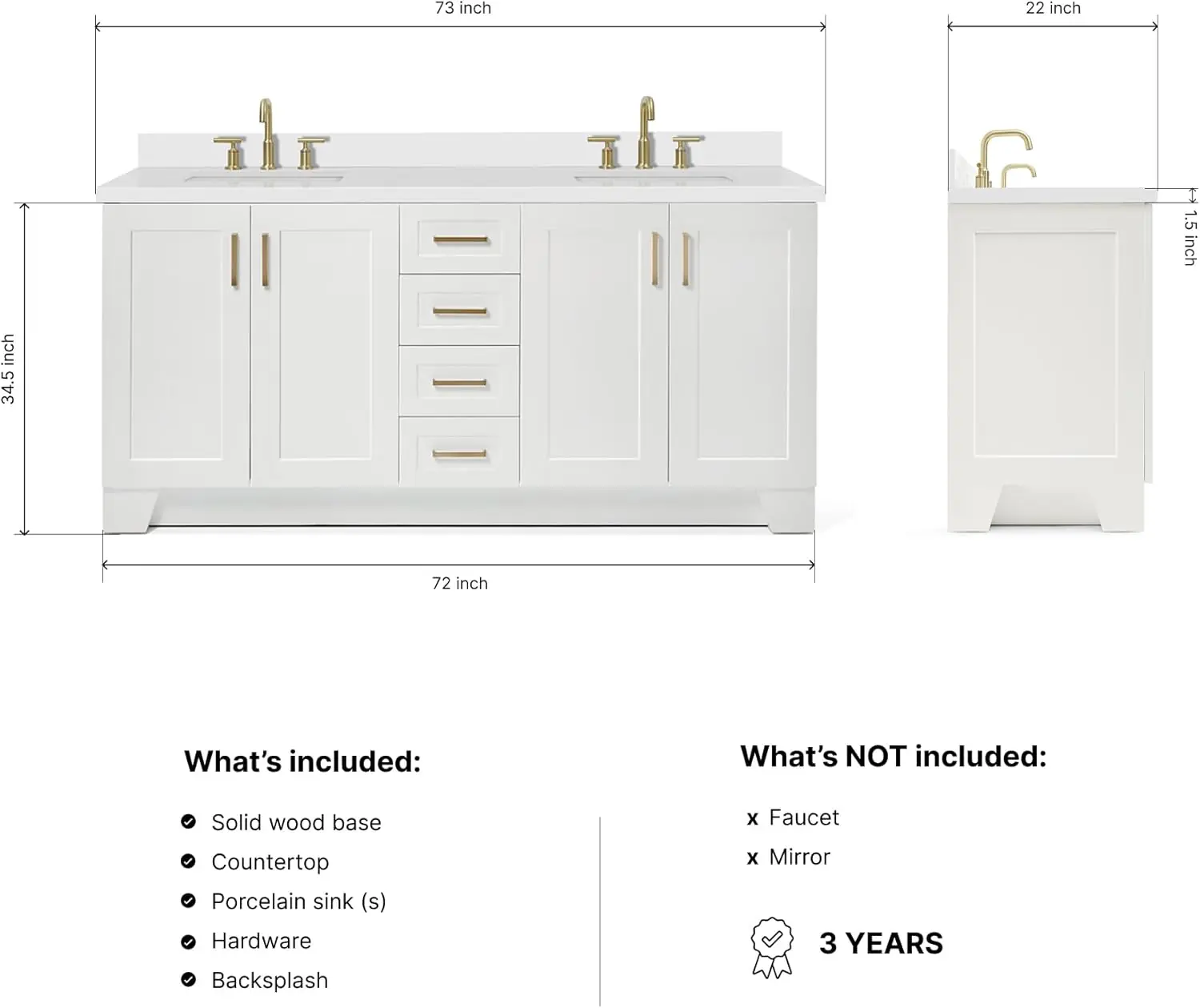 DKB Emilia 72 inch bathroom vanity review setup process leveling legs measuring space