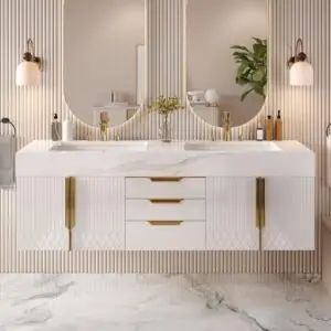 Image 1 of Homary 60 inch floating double sink vanity review