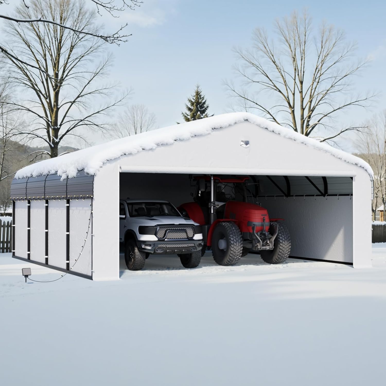 Sannwsg 20x20 metal carport review — unboxing contents
