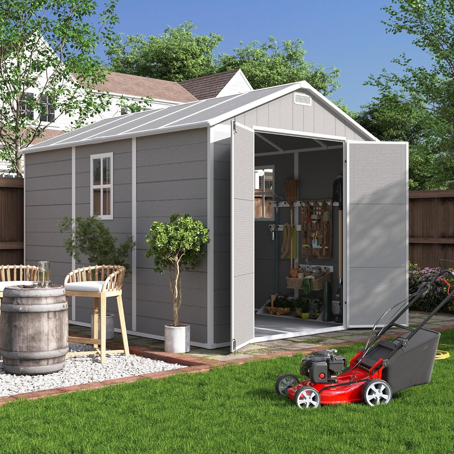 UDPATIO resin storage shed review,UDPATIO storage shed review and rating,is UDPATIO resin shed worth buying,UDPATIO outdoor shed review pros cons,UDPATIO plastic shed honest opinion,UDPATIO backyard shed review verdict — full unboxing showing every item included