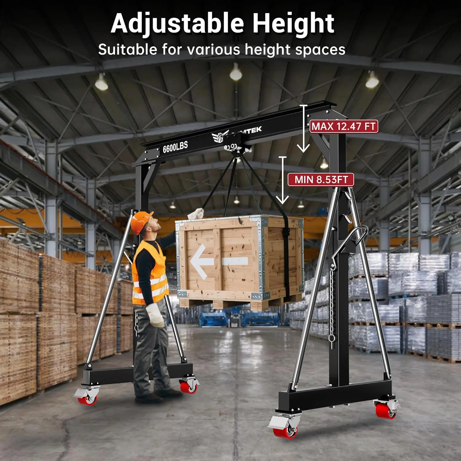 BSMTEK gantry crane review - performance testing over multiple weeks showing a heavy machine being moved